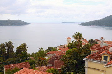 View of Old Town of Herceg Novi in cloudy day