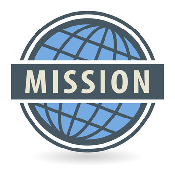 Abstract stamp or label with the text Mission
