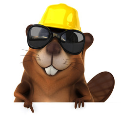 Naklejka premium Fun beaver