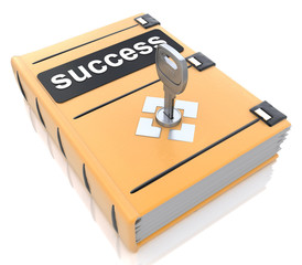 Success book with lock key