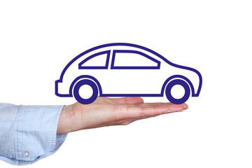 Hand holding car