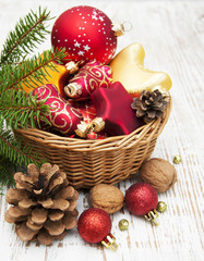 Christmas Decoration in basket
