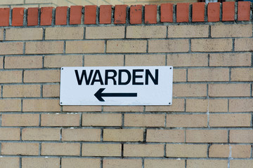 Fototapeta na wymiar Warden sign