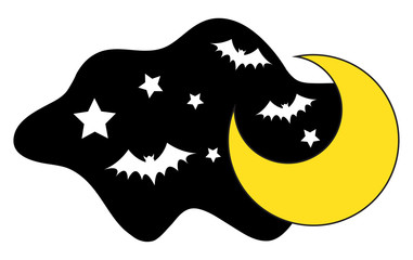 Bats Flying in Night