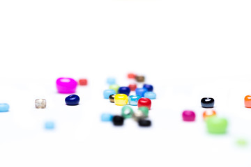 Beads on white