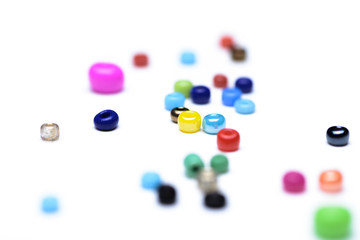 Beads on white
