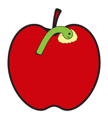 Worm Eating Apple