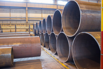 Finished goods warehouse in the metallurgical plant