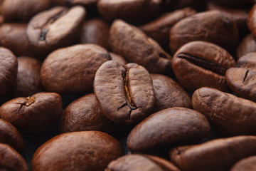 Closeup of coffee beans