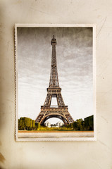cartolina vintage della Tour Eiffel