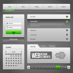 Modern Clean Website Design Elements Grey Green