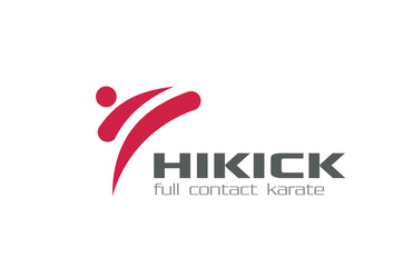 Karate Martial arts Logo design vector. Kick-boxing
