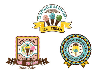 Ice cream badges and labels