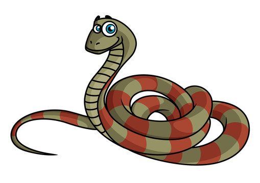 Cartoon striped snake