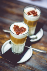 Cappuccino with a chocolate heart
