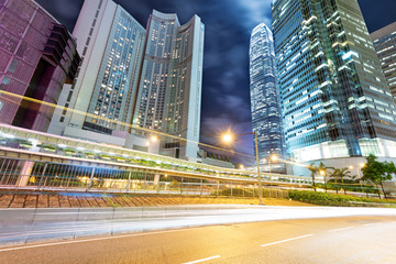 Fototapeta premium traffic in Hong Kong at night