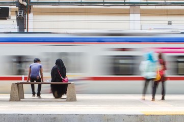 Waiting at the railway station