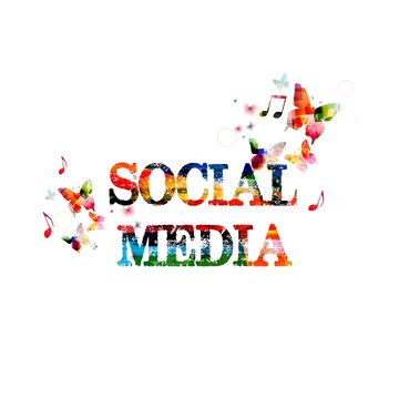 Social media colorful inscription