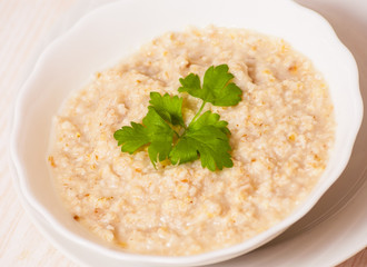 Bowl of oats porridge