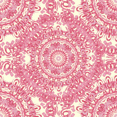 Seamless doily watercolor vector gzhel pattern. Decorative ornam