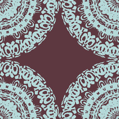 Seamless doily watercolor vector gzhel pattern. Decorative ornam