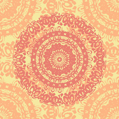 Seamless doily watercolor vector gzhel pattern. Decorative ornam