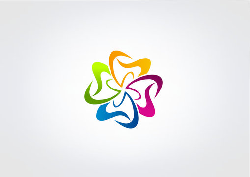 Abstract Gear business icon patner color tool symbol Healty