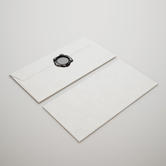 White envelopes with wax seal