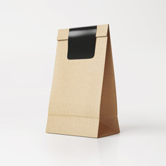 Brown vintage  paper bag with black sticker