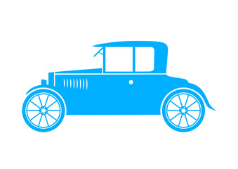 Blue car icon on white background