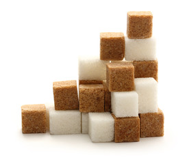 Cane and white sugar