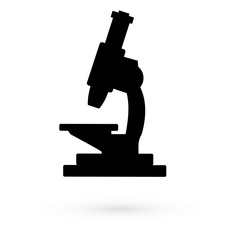 Black Icon microscope. Raster.