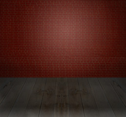 red brick block wall and floor