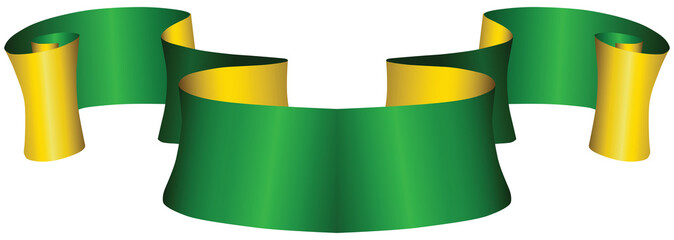 Vintage green and gold ribbon