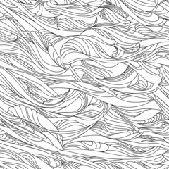 Vector seamless hand drawn pattern, wavy lines