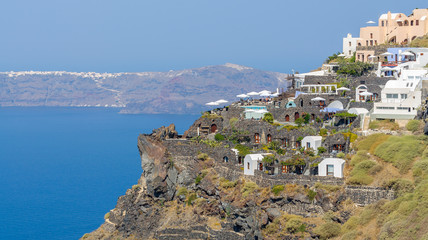 Fototapeta na wymiar View from Santorini clif to caldera and island