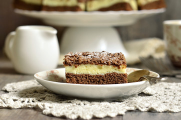 Chocolate cake with cottage cheese.