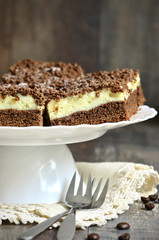 Chocolate cake with cottage cheese.