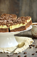 Chocolate cake with cottage cheese.