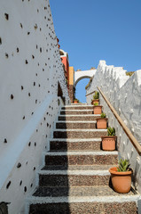 Traditional style stairway of Santorini, Greece