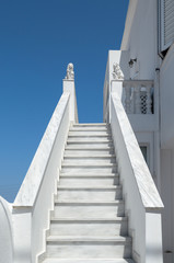 Traditional style stairway of Santorini, Greece