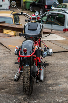 Retro style, customized motocecle