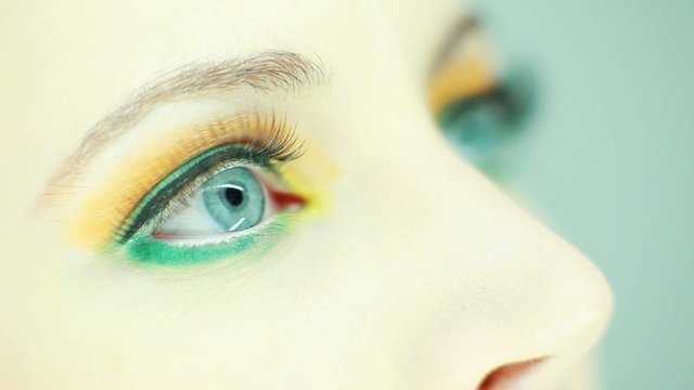 Beautiful woman eye close up