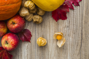 Autumn fruit and vegetables