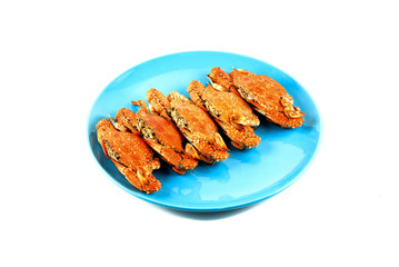 Hot steamed red crab