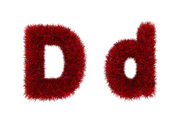 red grass letters, upper and lowercase 