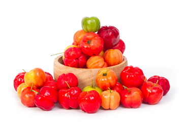 Barbados cherry in wooden blow