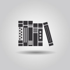 Abstract organized hard copy books icon
