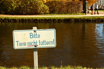schild tiere bitte nicht fuettern I