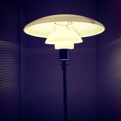 Stylish lamp in a dark room